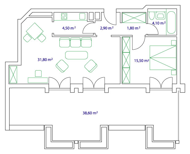 PLAN SUITE - 60 qm